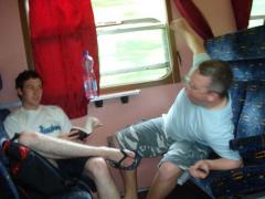 Shaun makes the most of the train air conditioning