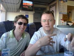 John and shaun on ferry from finland to estonia